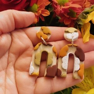 Autumn Floral Clay Earrings